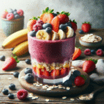 Smoothie pós-treino com frutas e aveia