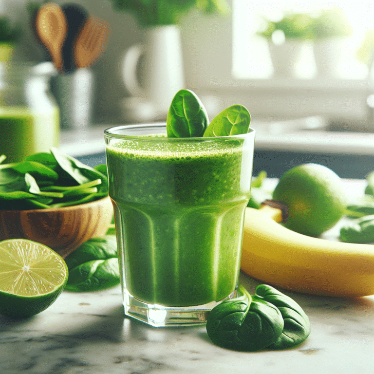 Smoothie verde energético com espinafre