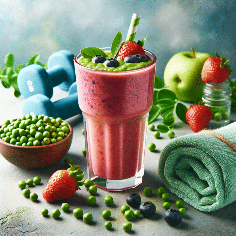 Smoothie vegano com proteína de ervilha para recuperação muscular