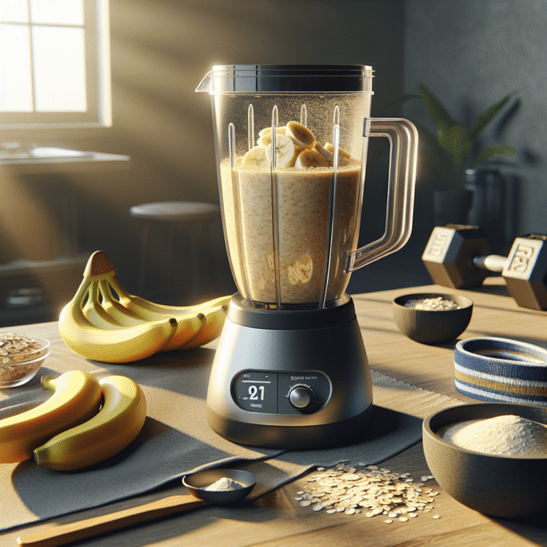 Smoothie proteico com banana e aveia como pré-treino