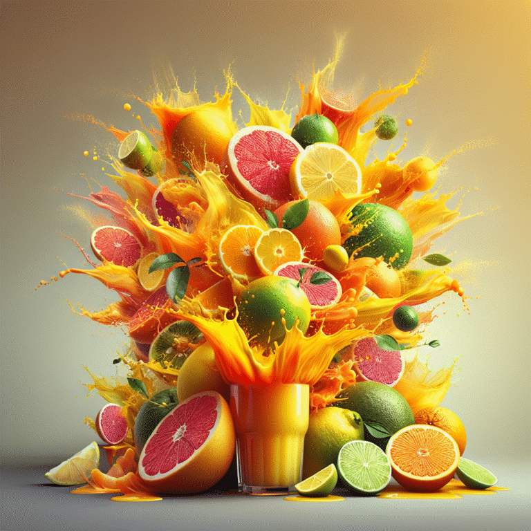 Smoothie explosivo de frutas cítricas para recuperação