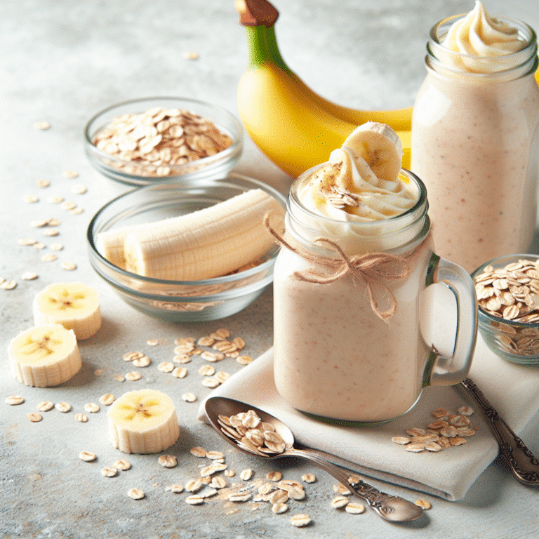 Receitas fáceis de smoothie proteico com banana e aveia