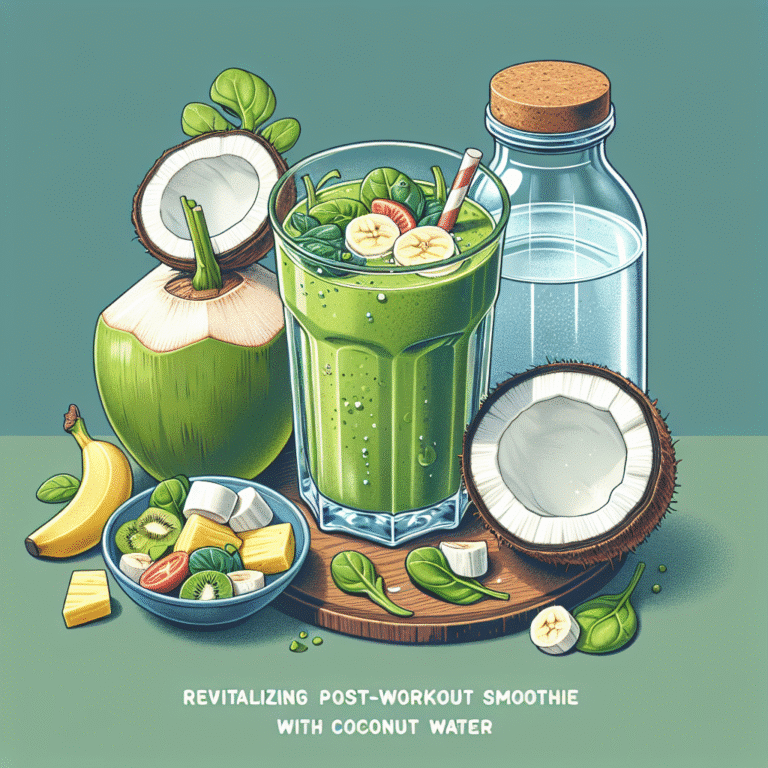 Smoothie revitalizante pós-exercício com água de coco