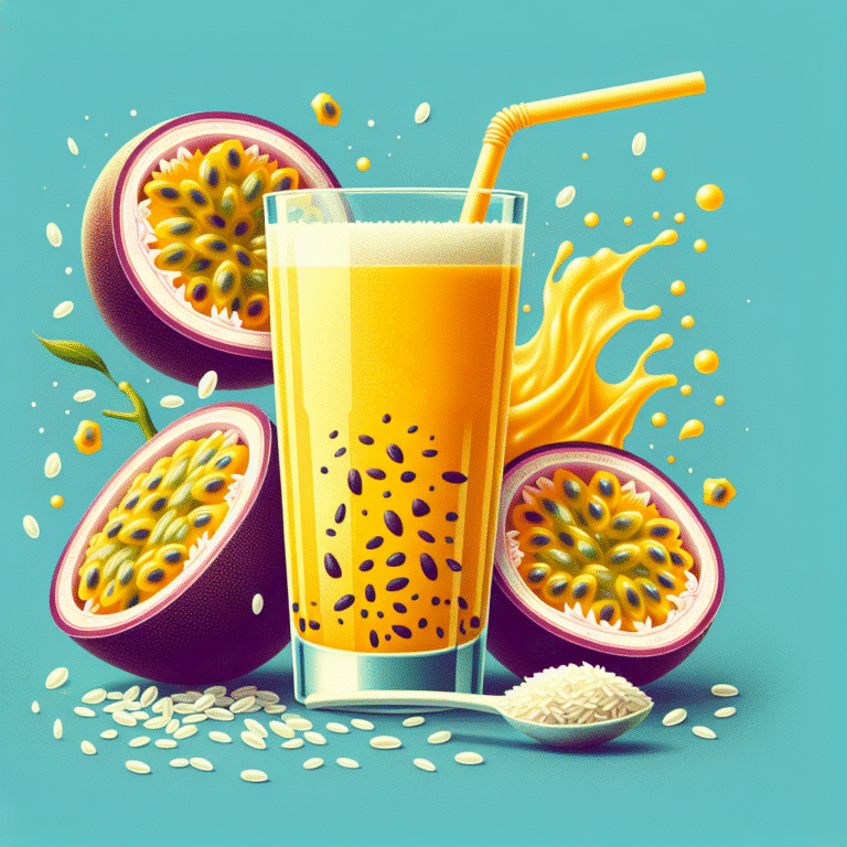 Smoothie de maracujá e proteína de arroz