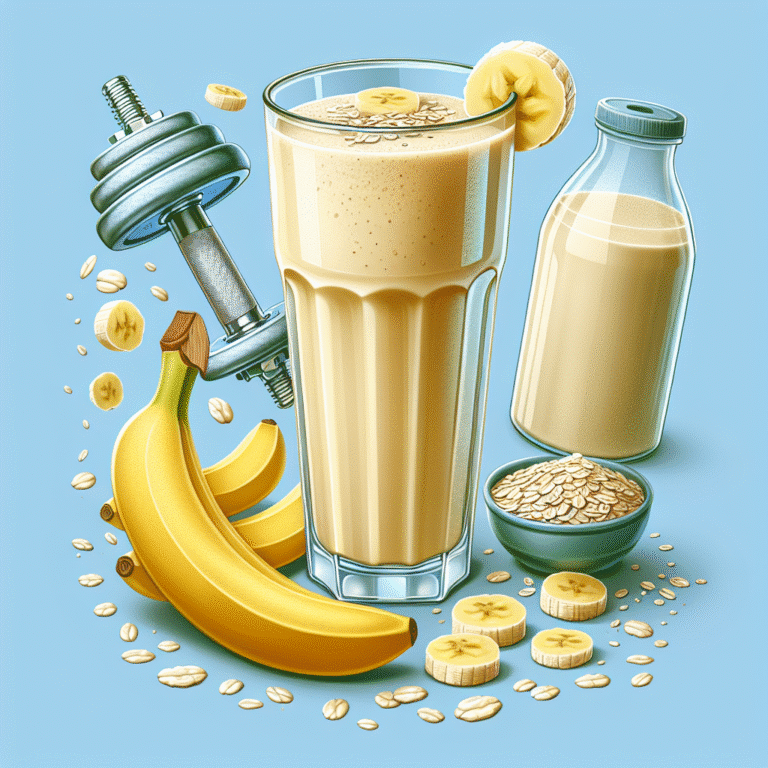 Smoothie proteico com banana e aveia para músculos fortes