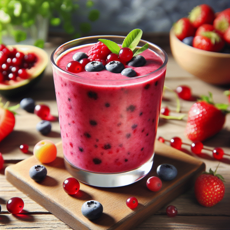 Delicie-se com um smoothie vegano de frutas vermelhas refrescante