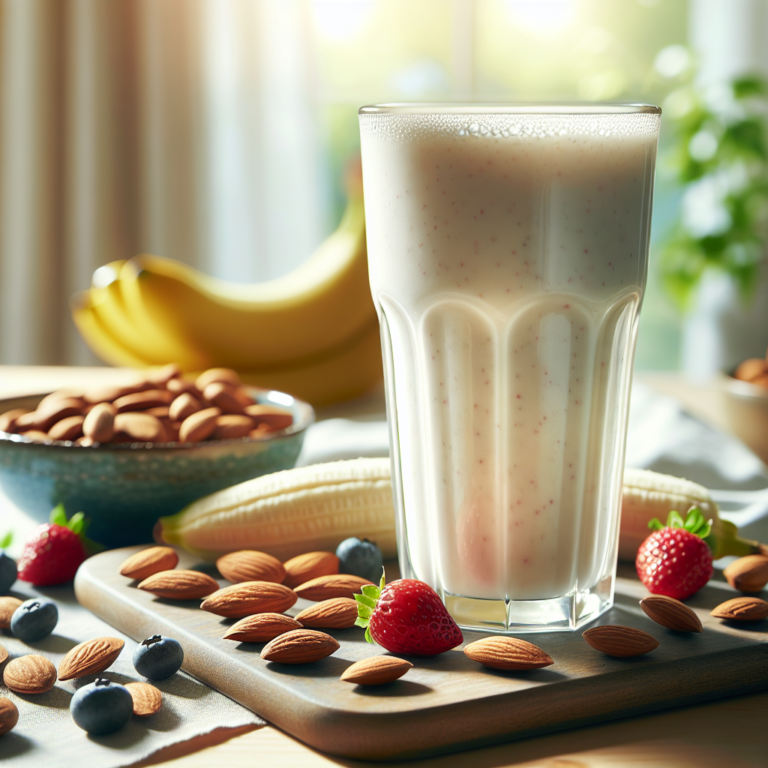 Energize seu dia com um smoothie vegano de leite de amêndoas