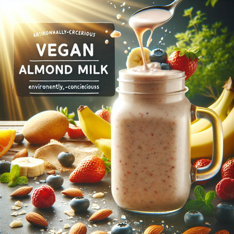 Energize seu dia com um smoothie vegano de leite de amêndoas