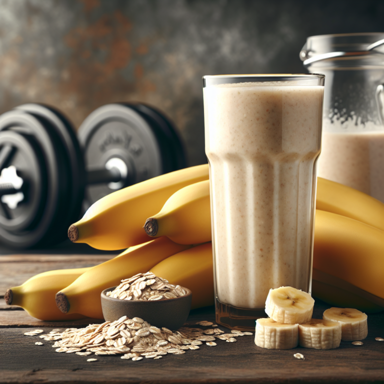 Smoothie de banana e aveia para ganho de massa muscular