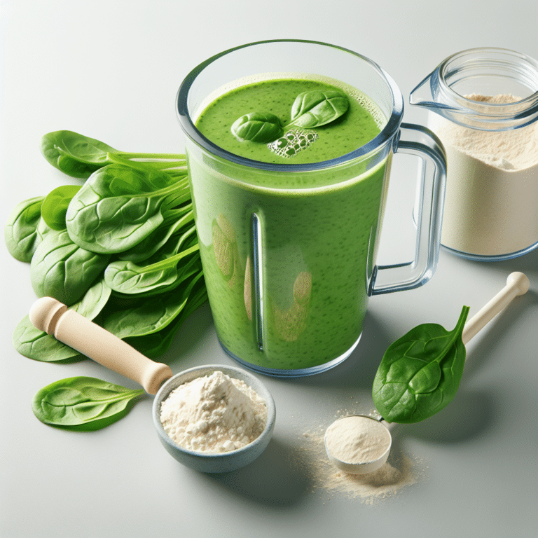 Smoothie com espinafre e proteína para recuperação