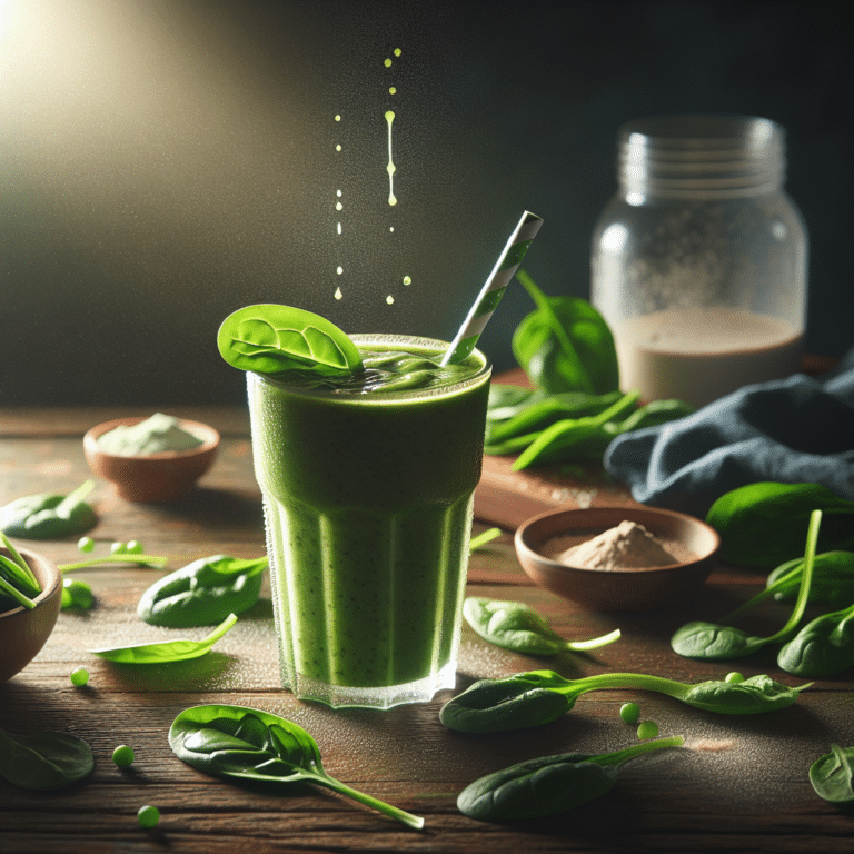 Smoothie com espinafre e proteína para recuperação