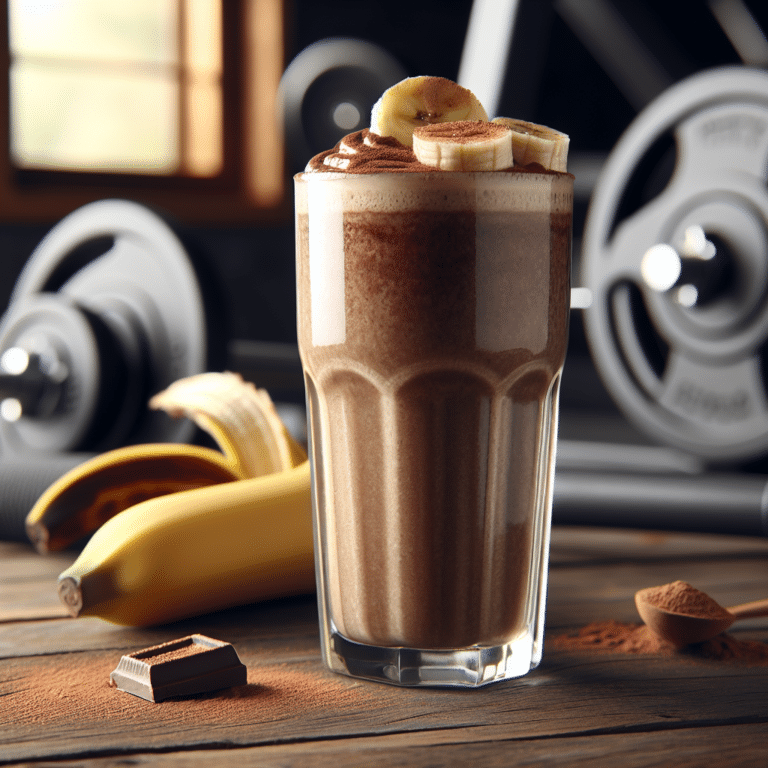 Smoothie pós-treino com cacau e banana