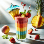 Smoothie vegano de frutas tropicais refrescante