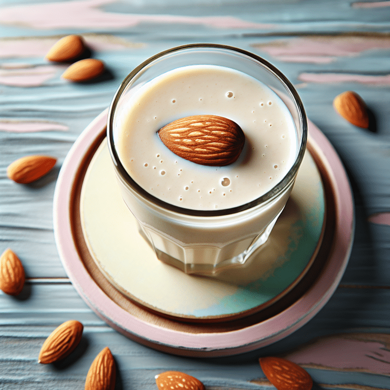Smoothie vegano com leite de amêndoas: Refrescância e nutrição