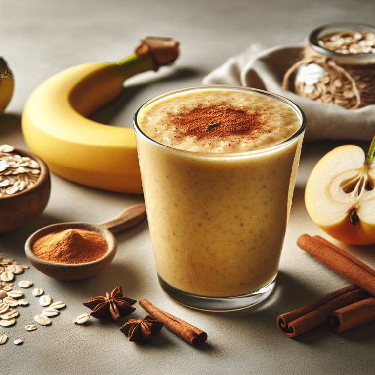 Smoothie de banana e aveia com especiarias quentes