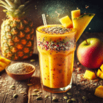Smoothie energético com sementes e frutas