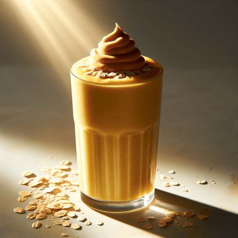 Smoothie de banana e aveia com manteiga de amendoim
