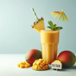 Smoothie vegano de frutas tropicais refrescante