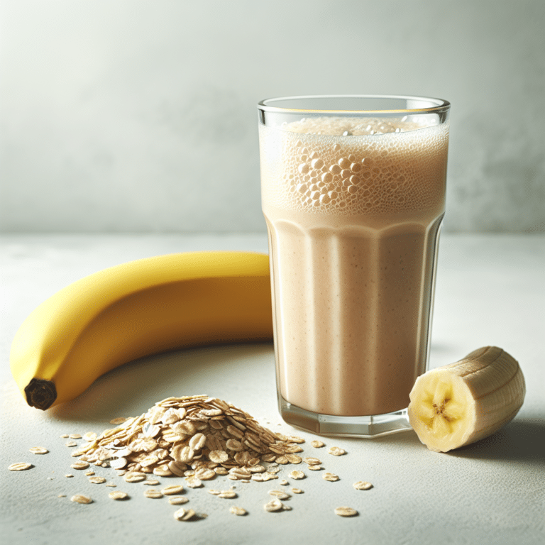 Receita de smoothie proteico com banana e aveia para emagrecer