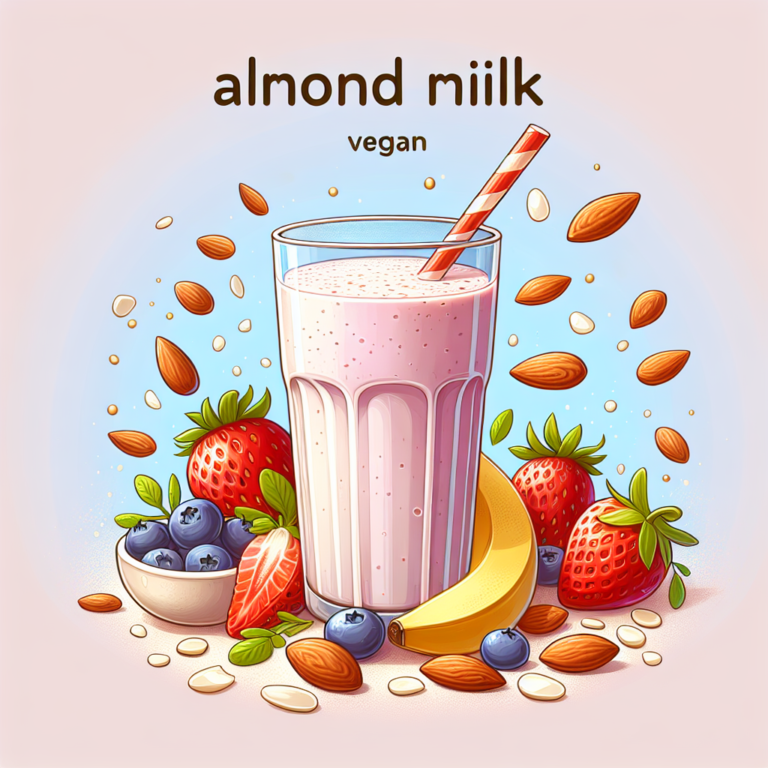 Smoothie vegano com leite de amêndoas: Refrescância e nutrição