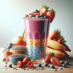 Smoothie energético com sementes e frutas