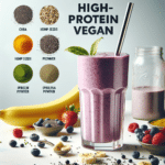 Smoothie vegano de alta proteína para atletas