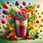 Smoothie energético com sementes e frutas